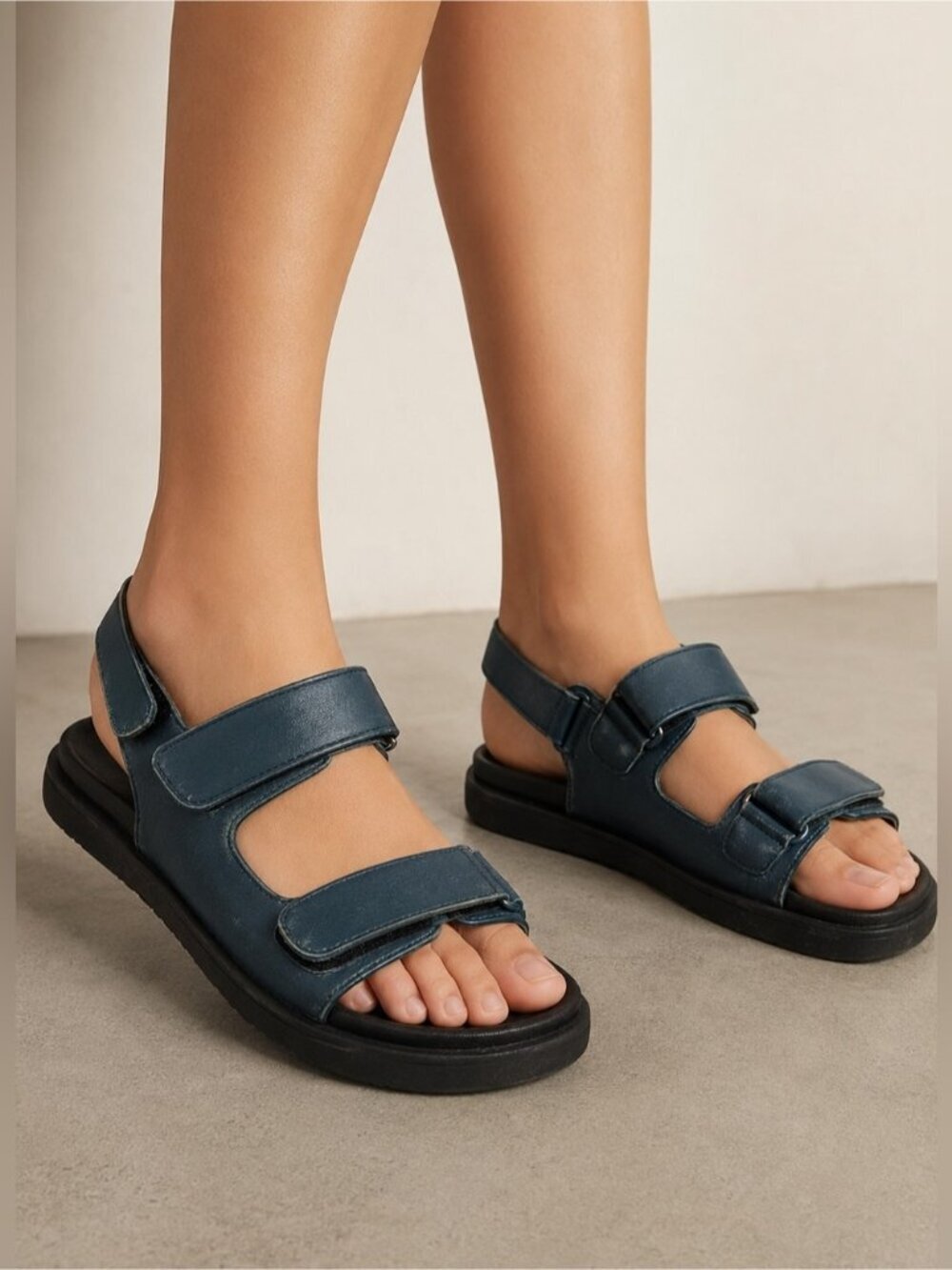 The Row Hook-And-Loop Flat Sandals Eggshell Nappa Leather EU 39.5